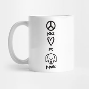 Peace, Love, Puppies Mug